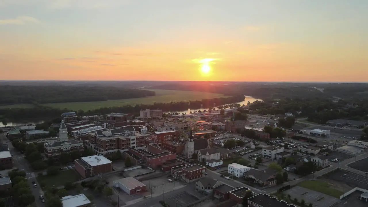 Flyaway shot of outdoor concert at Downtown Commons in downtown Clarksville Tennessee