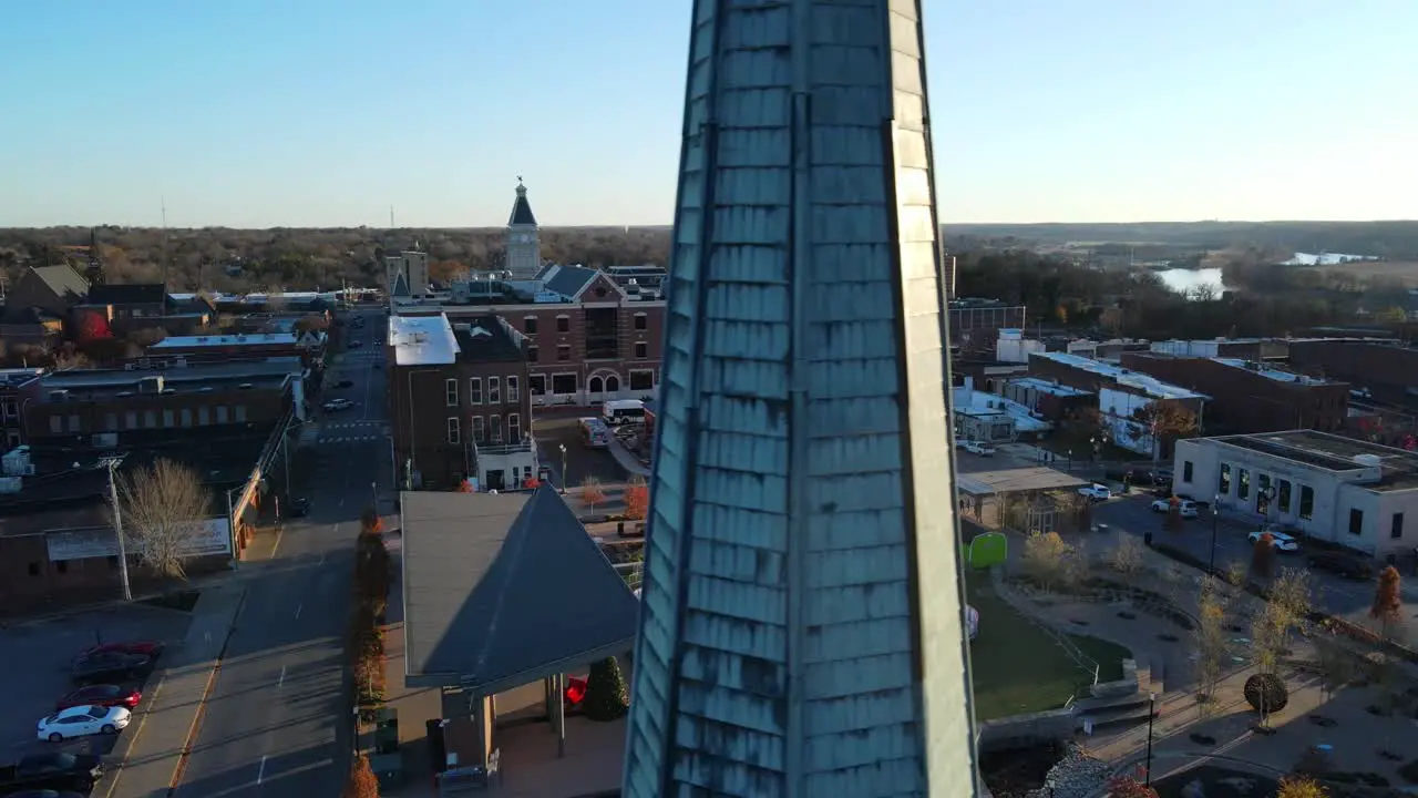 View Of Downtown Commons Winter Ice Rink From The Above Of First Presbyterian Church In Clarksville Tennessee