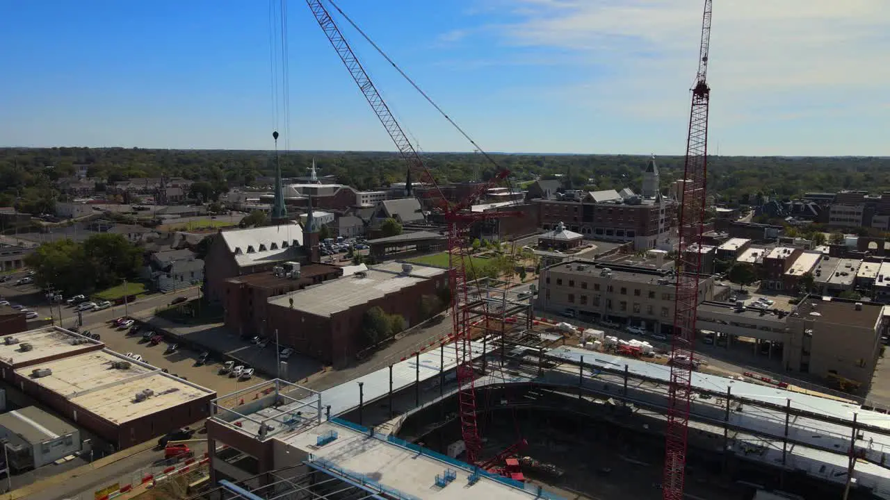 Tower Cranes Used In The Development Project In Clarksville City Tennessee USA