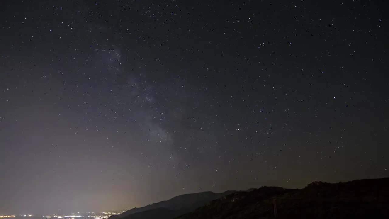 Time lapse Milky Way Over Mountains