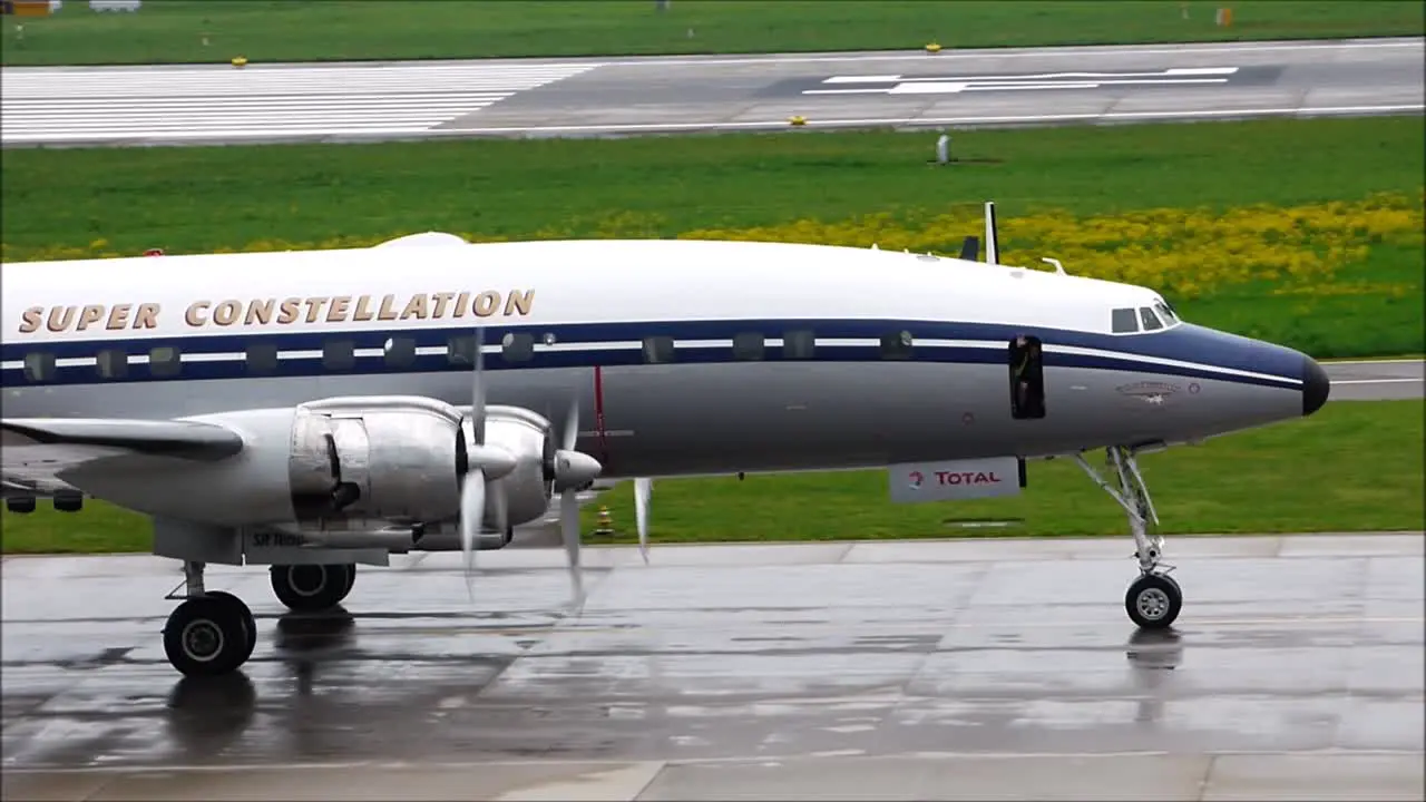 Old Aircraft Taxiing on the Tarmac