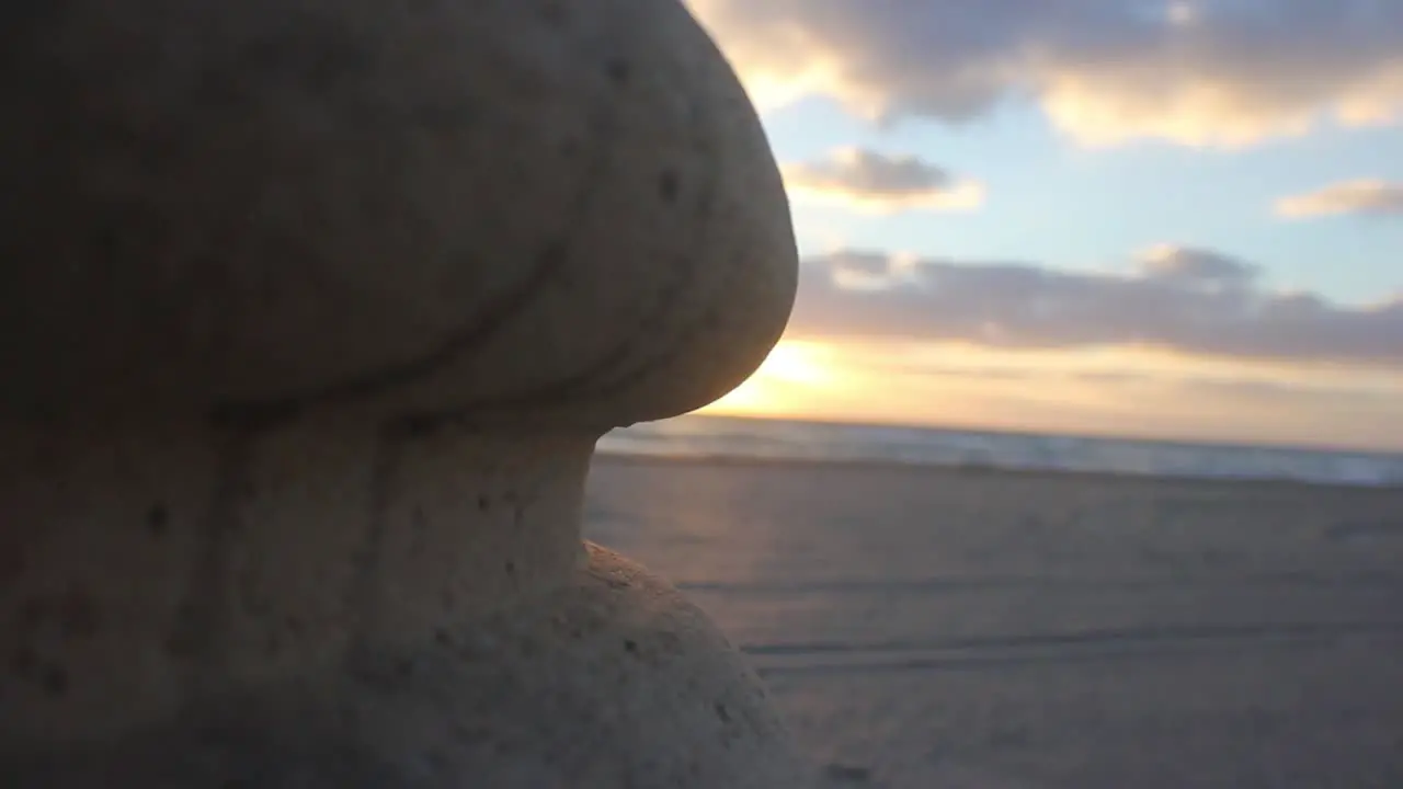 Stone Planter on Beach Close Up HD Stock Footage