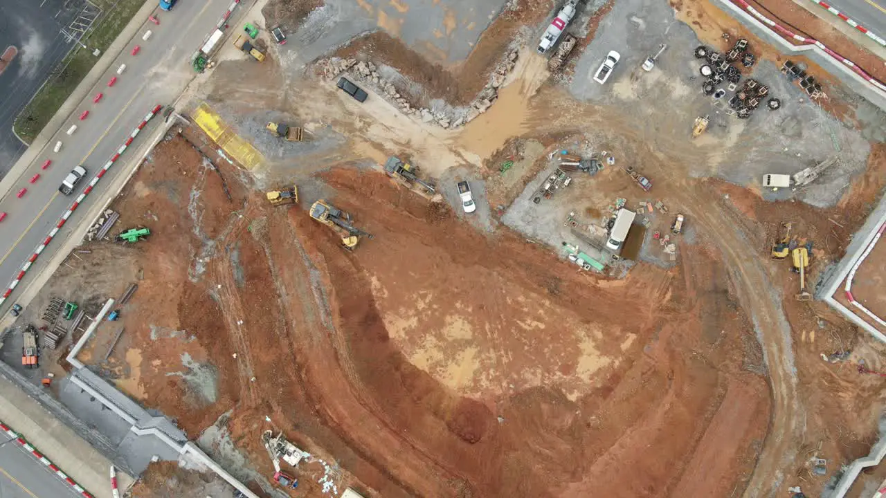 Time lapse of new event center construction site in downtown Clarksville Tennessee