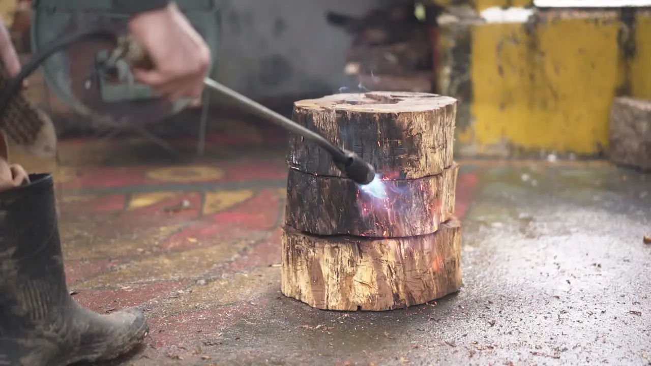 Craftsman blow torch a tree log