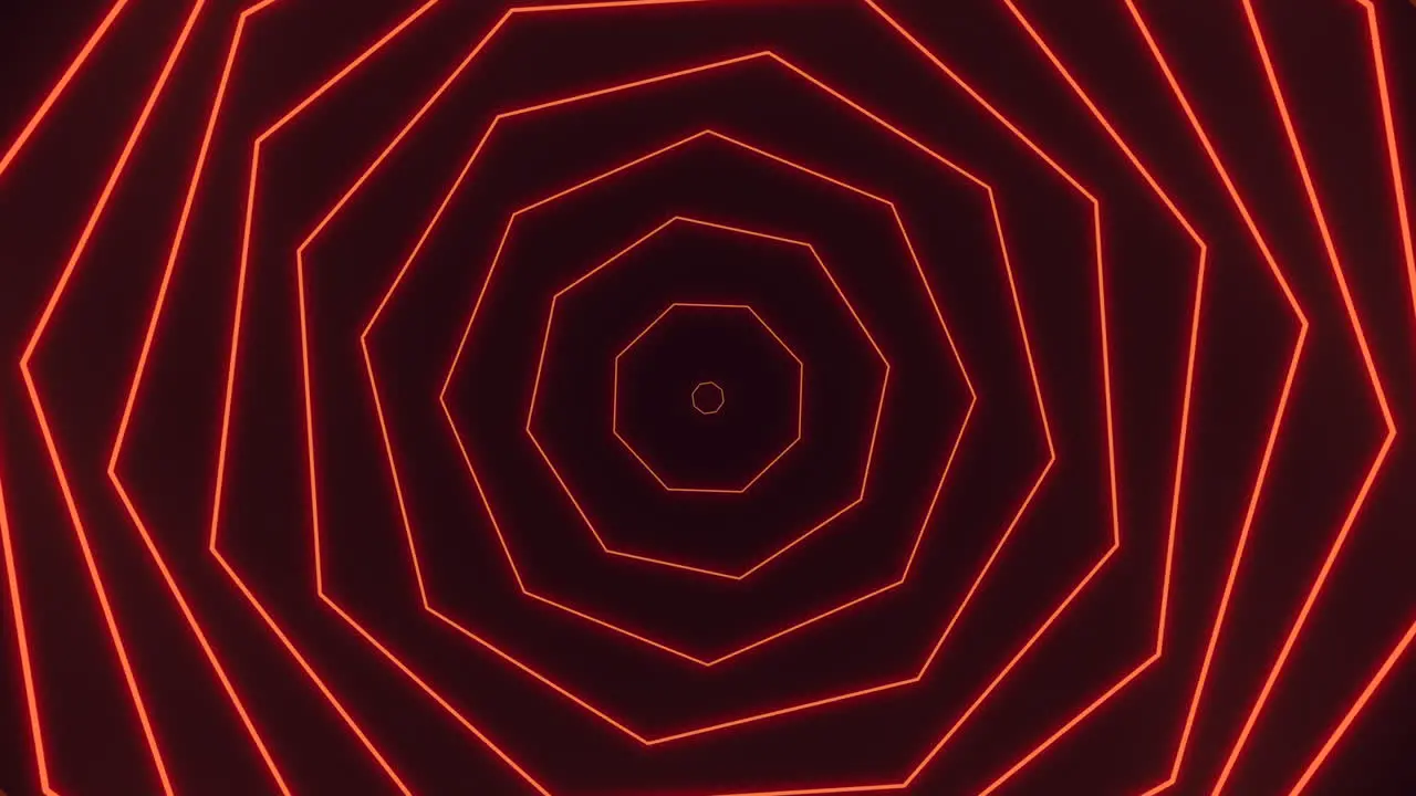 Neon red spiral lines pattern on dark black space