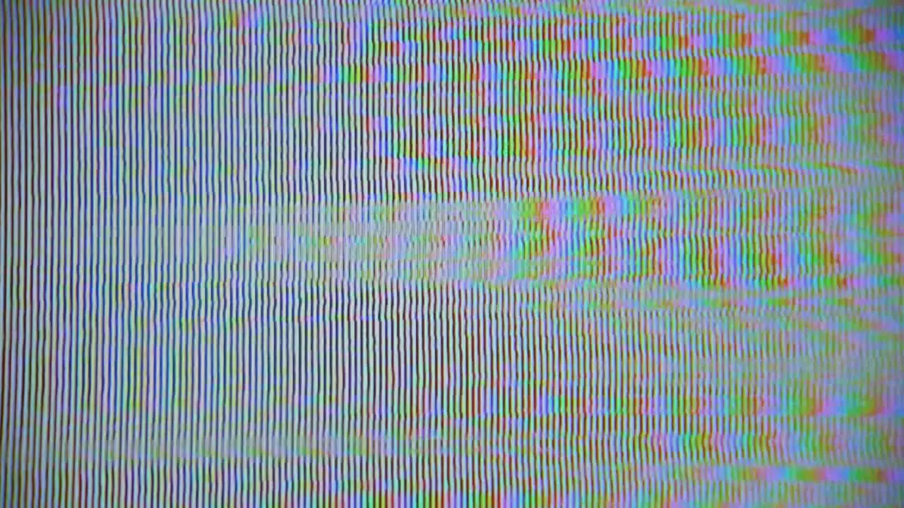 vivid static noise grain pattern damaged VHS tape recorder bad signal pink white green 4k loop to use as visual effect or analog film burn overlay colorful trippy film glitch tv noise overlay