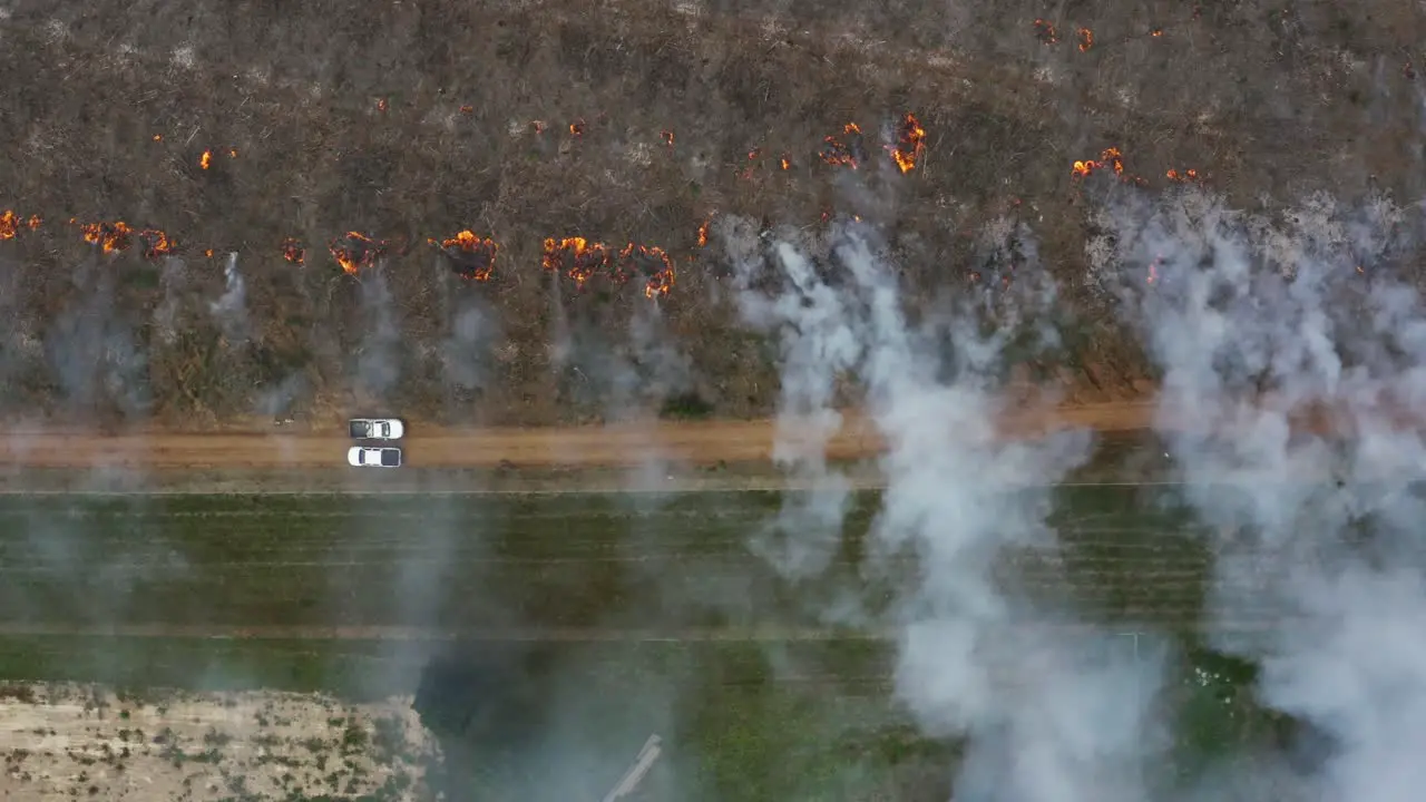 Aerial View Of Controlled Fire