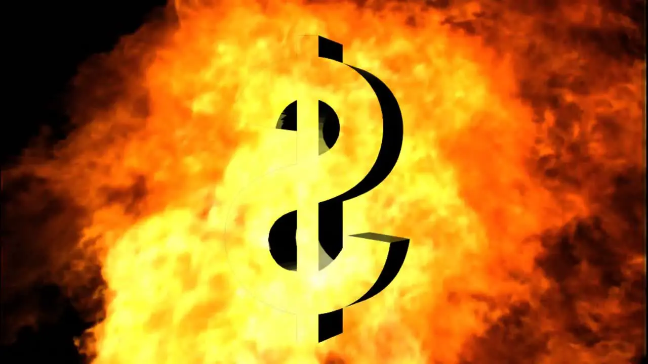 Dollar sign Engulfed in Flames