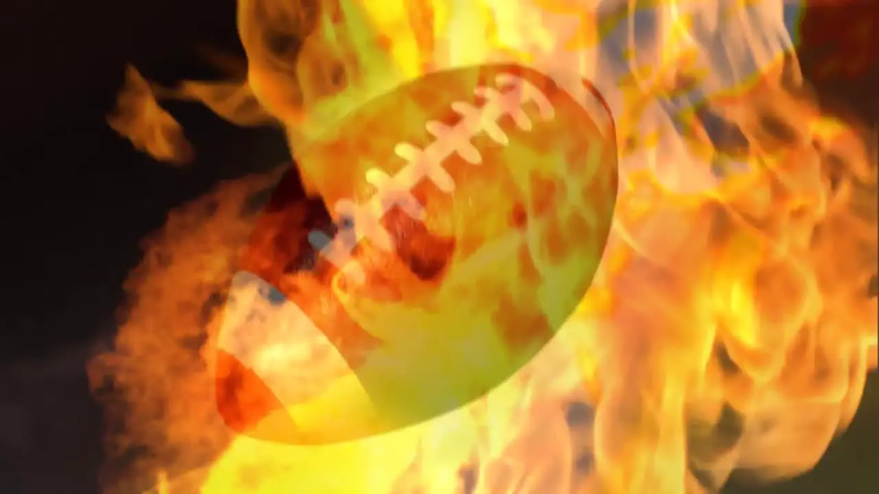 Rugby ball on fire 