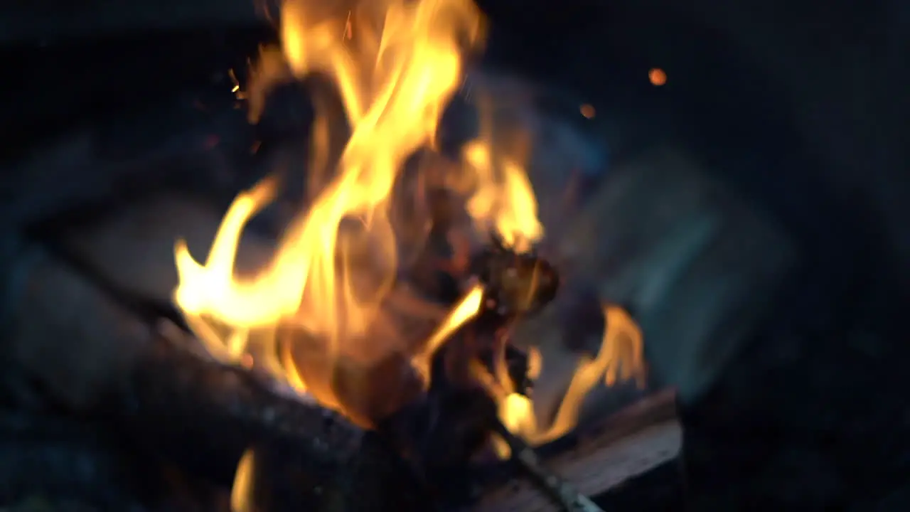 Epic Campfire Burning in Slow Motion