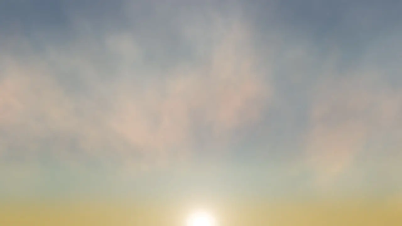 Blue and yellow clouds in sunrise sky