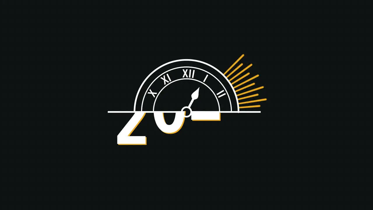 2023 years with gold clock on black gradient