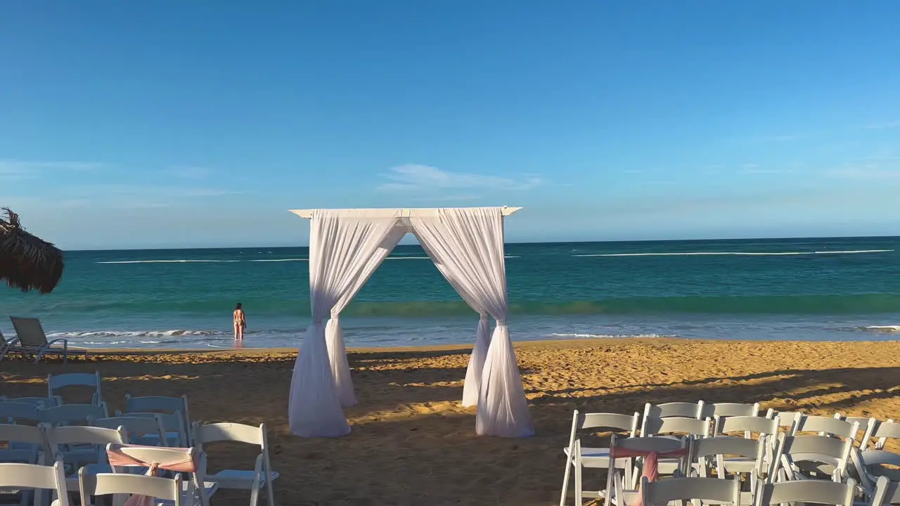 beach wedding set up in Punta Cana Dominican