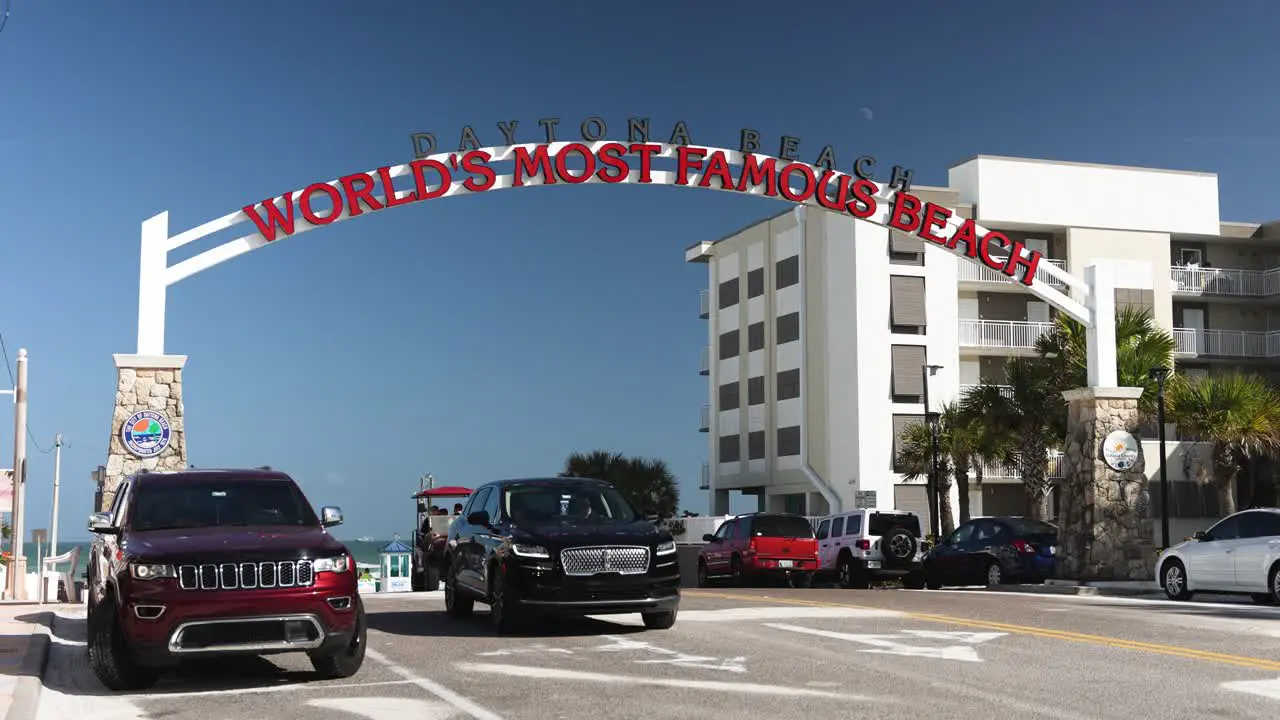 Cars parking at Daytona beach Florida