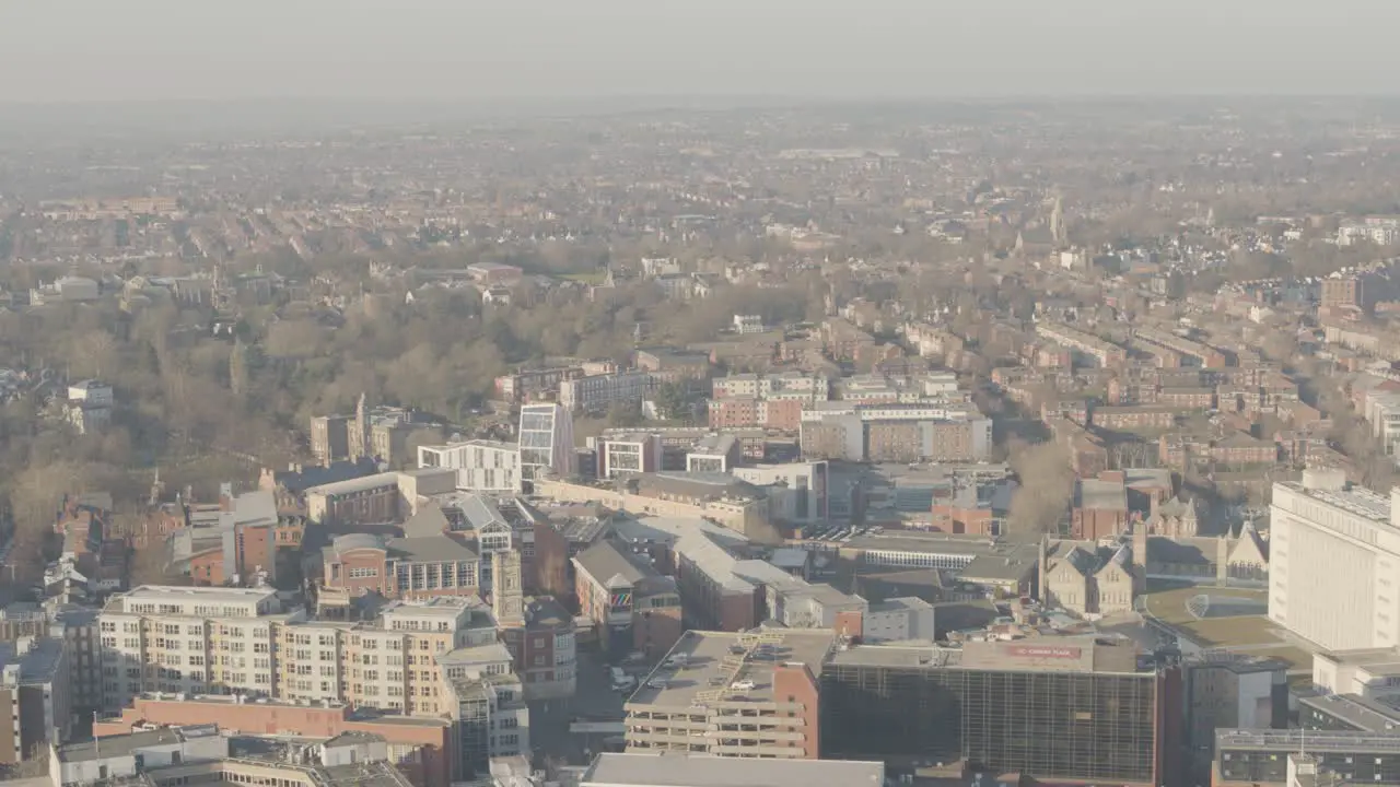 Aerial view of Buildings in Nottingham Nottinghamshire United Kingdom