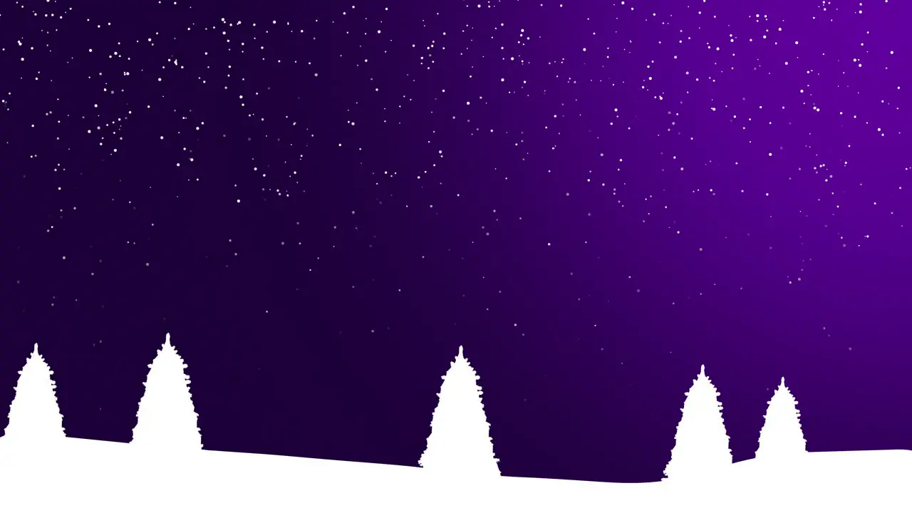 Nature winter background with Christmas trees and white snowflakes in night 1