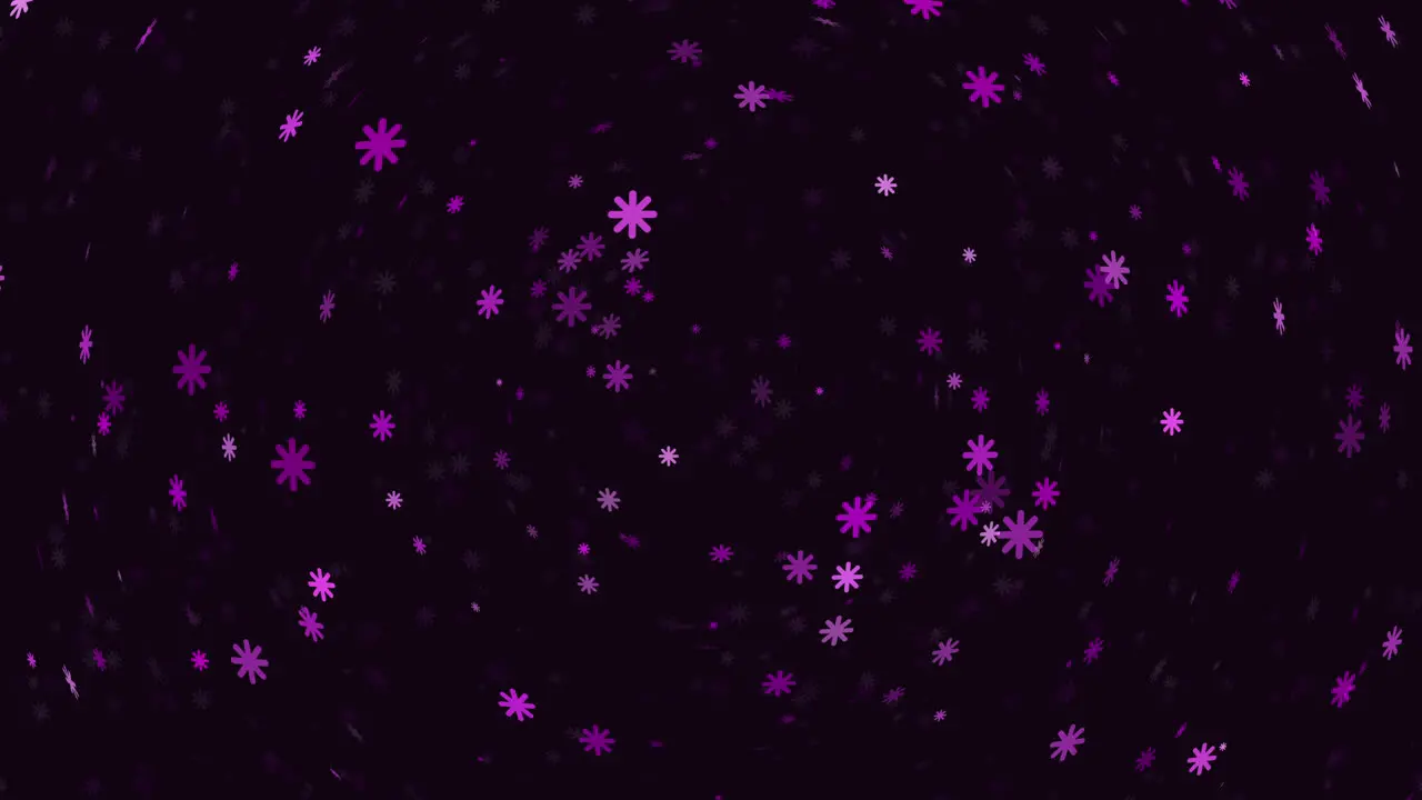 Colorful Neon Snowflakes On Dark Background