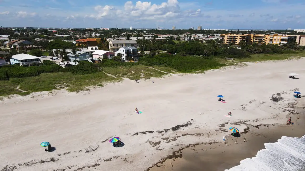 Beachfront Real Estate at Cocoa Beach on Ocean Coast in Florida Aerial