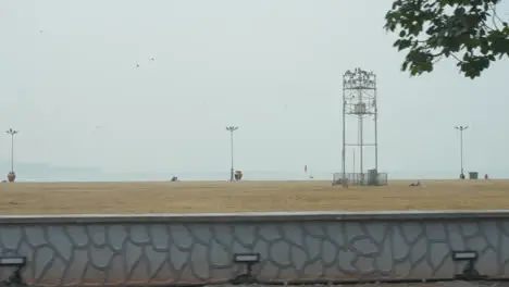 People On The Girgaum Chaupaty Beach In Mumbai India