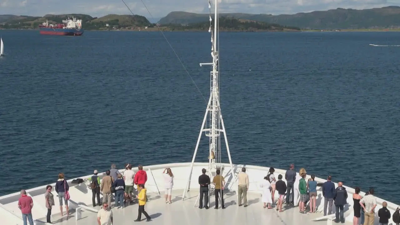 Stavanger Norway Hogsfjordens people on ship