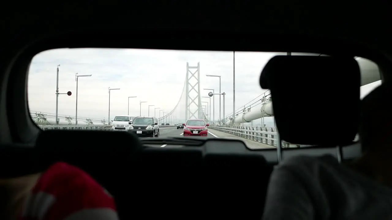 driving on the huge bride to awaji island