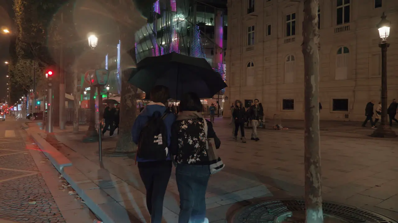 Evening in the city People walking in Parisian street France