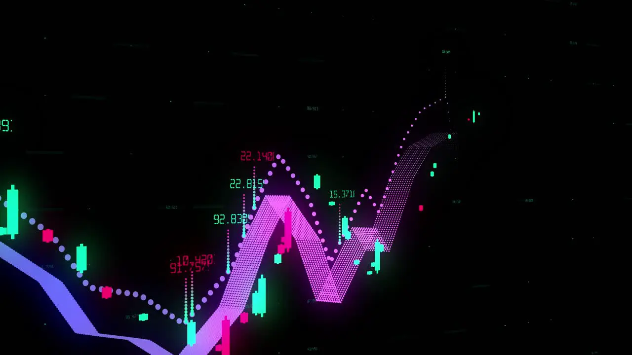 Stock market candlestick growth graphRising prices trend