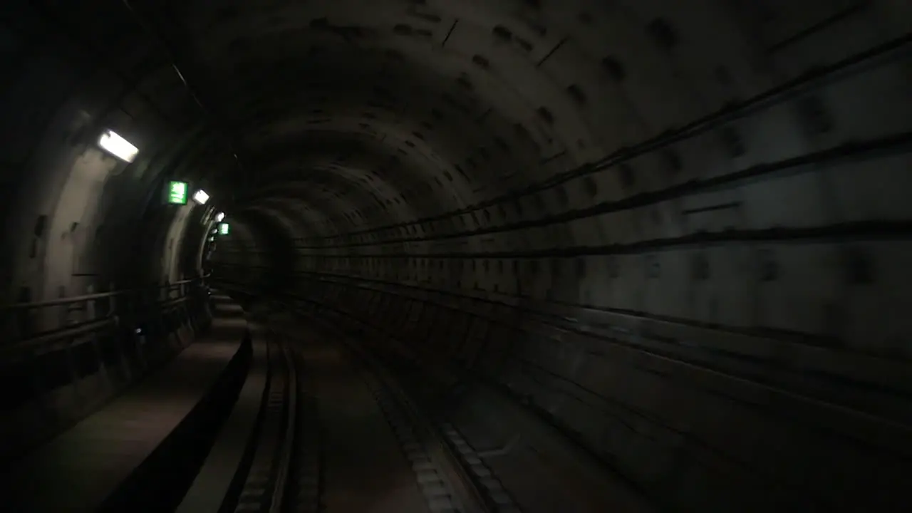 Moving through the underground tunnel