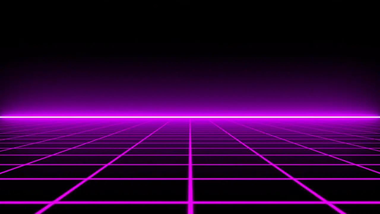 Glowing Purple Grid Lines Tracking In