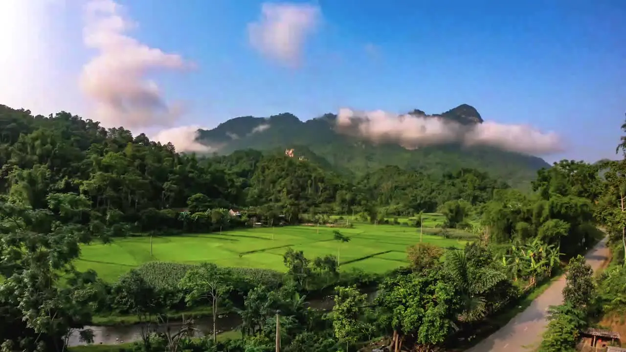 Time lapse of magnificent cloud formations surrounding the beautiful mountains in Northern Vietnam along the Ma Pi Leng pass