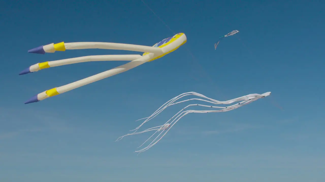 Different kites on Wind Festival in Valencia Spain