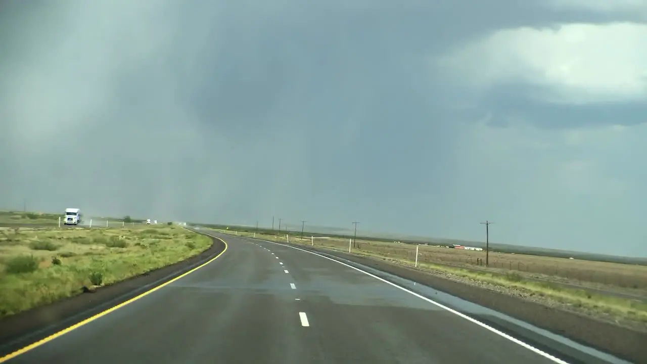 Hyperlapse of Highway 10 Cloudburst in Texas USA