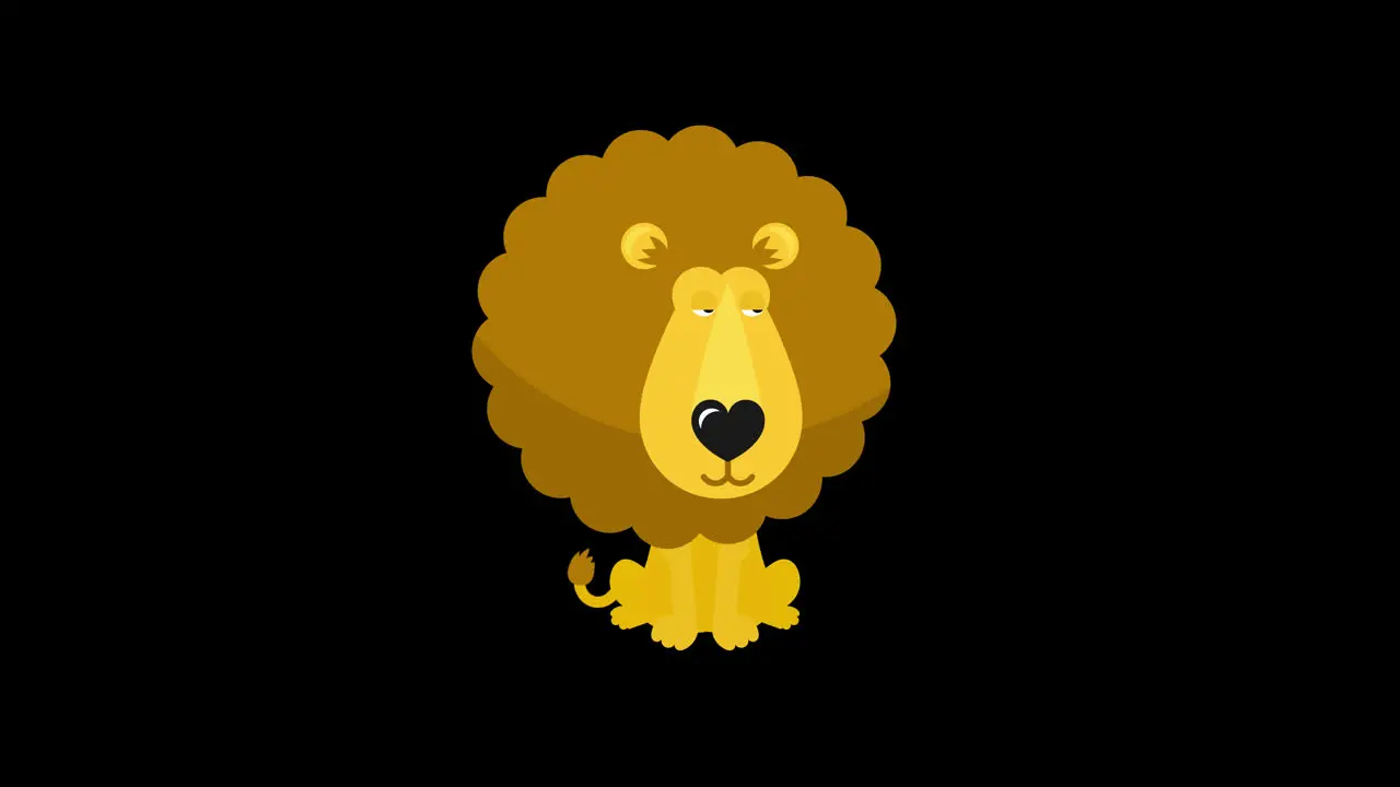 lion icon loop Animation video transparent background with alpha channel