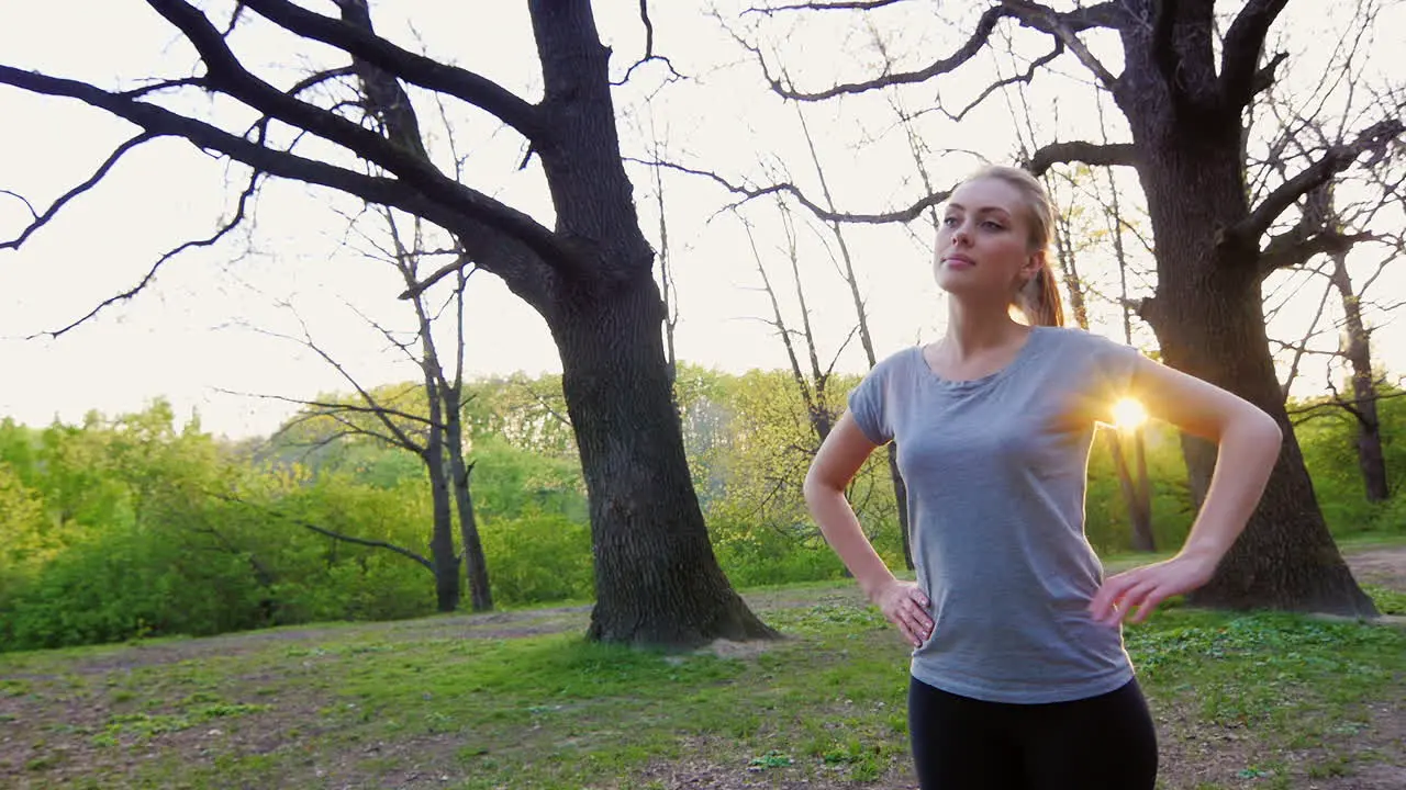 Young Woman Doing Workout In The Park