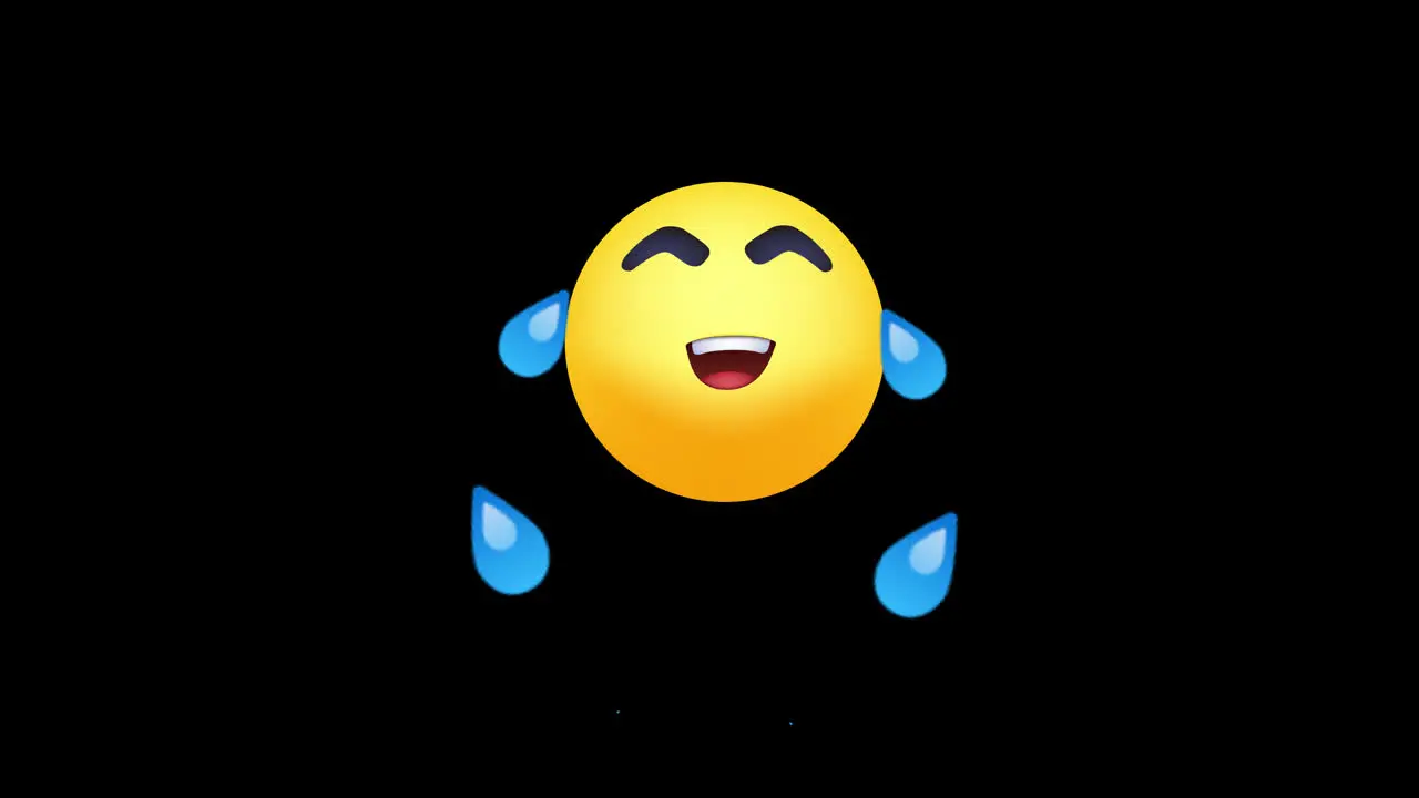 laughing emoticon with tears of joy loop Animation video transparent background with alpha channel