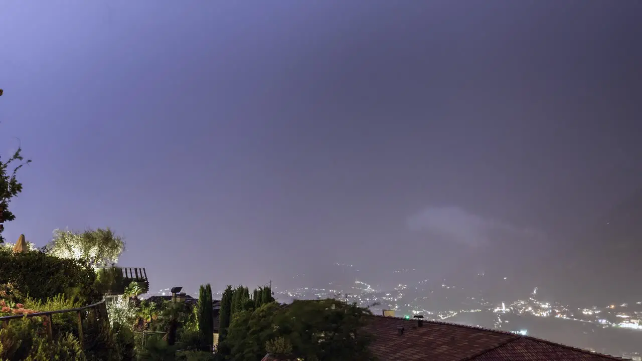 Time lapse sequence of a thunderstorm above the alps in Merano Italy