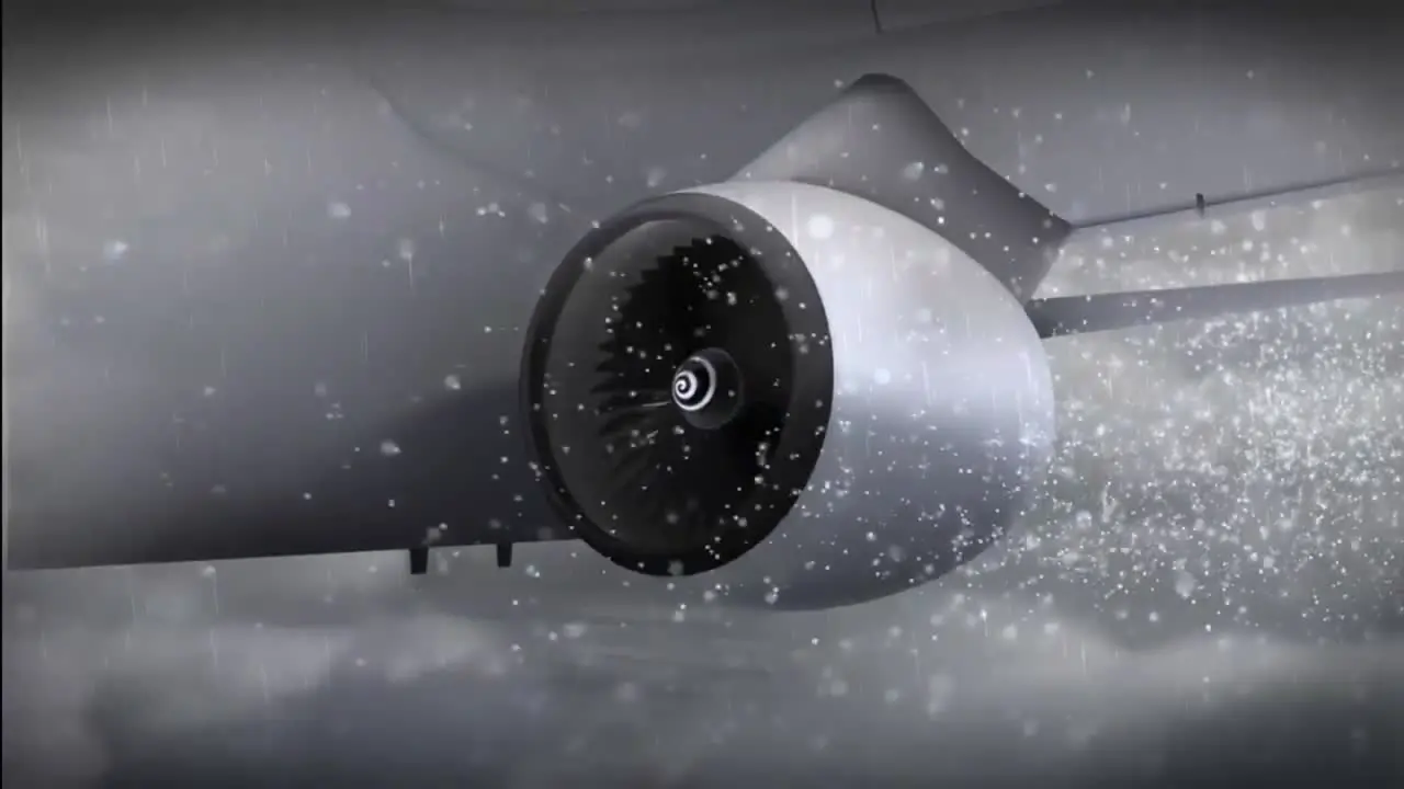 An Animation Shows The Formation Of Cie On An Airplane Engine