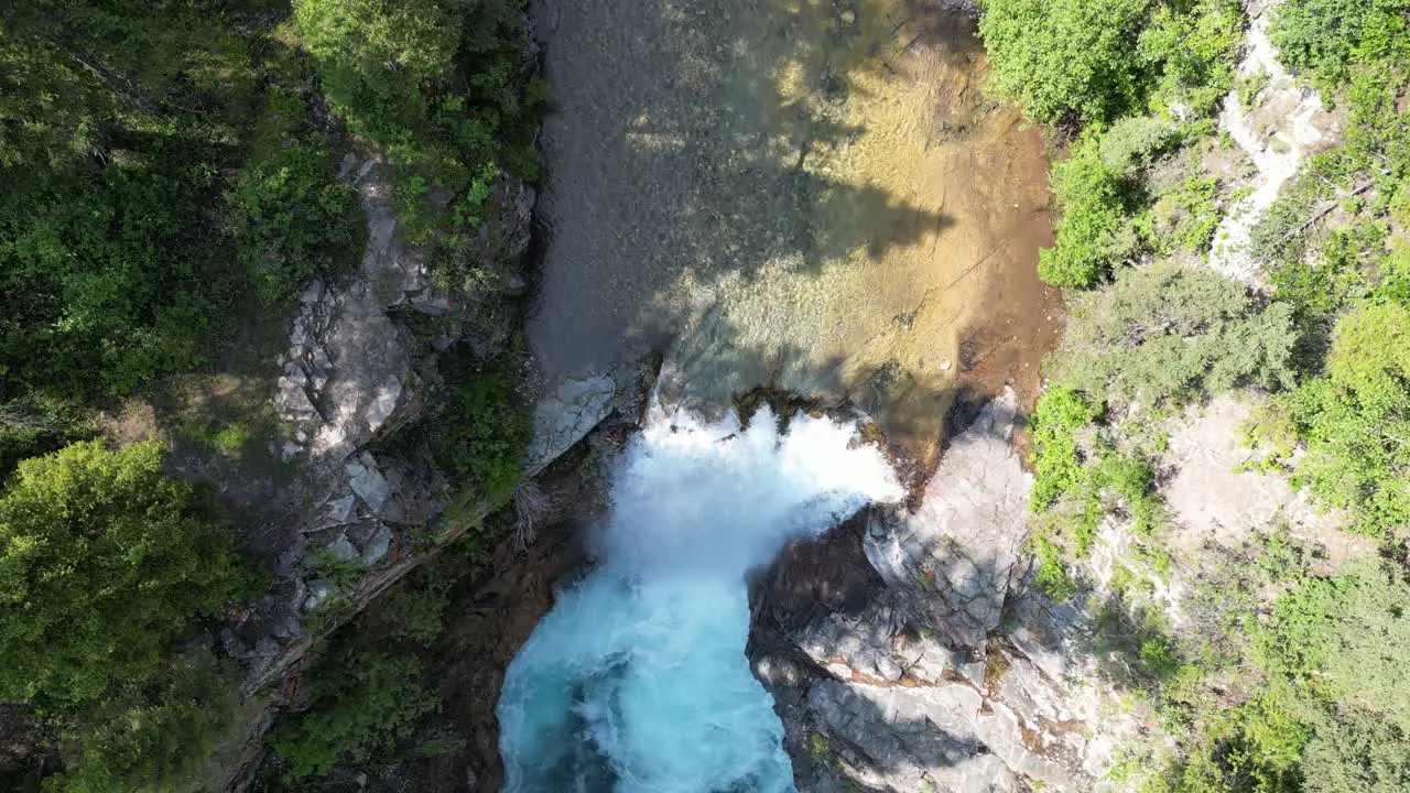 Gorgeous Forest Waterfall from a Bird's Eye View [4K Slow Motion