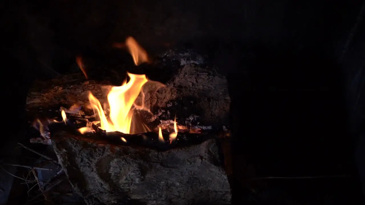 Slow motion fire Burning panning Left to Right