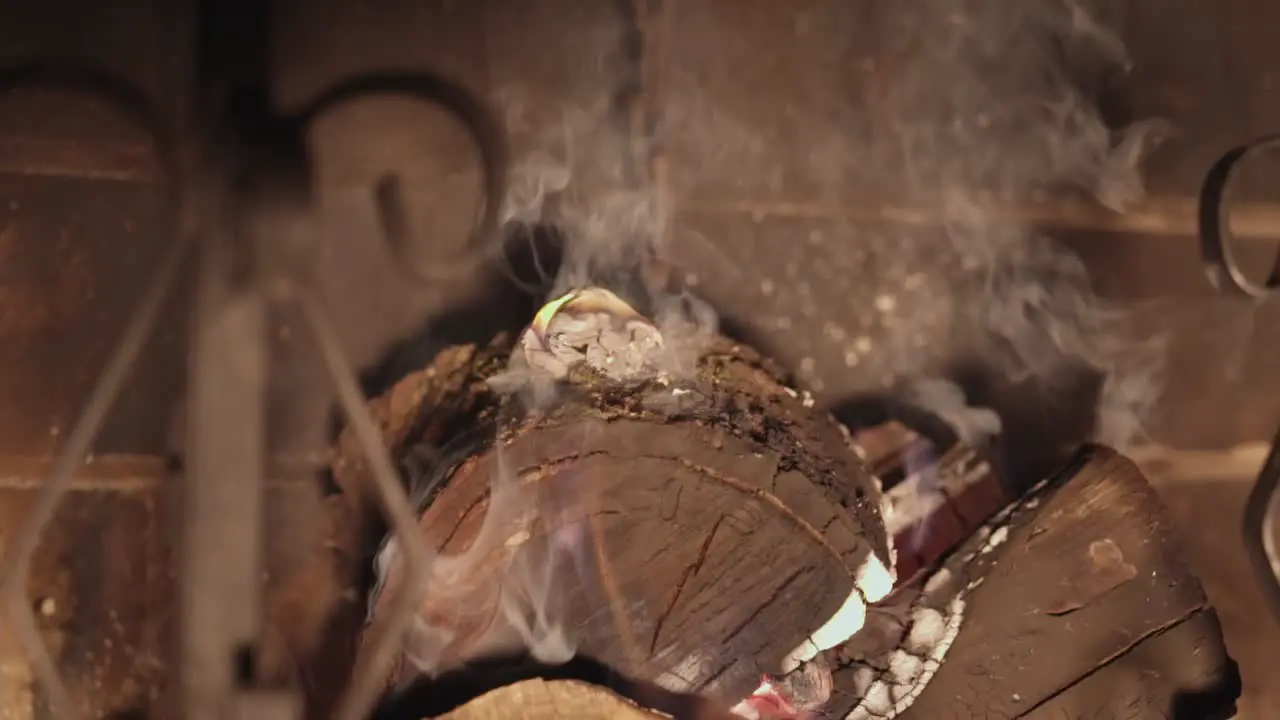 Pice of paper burning inside a fireplace