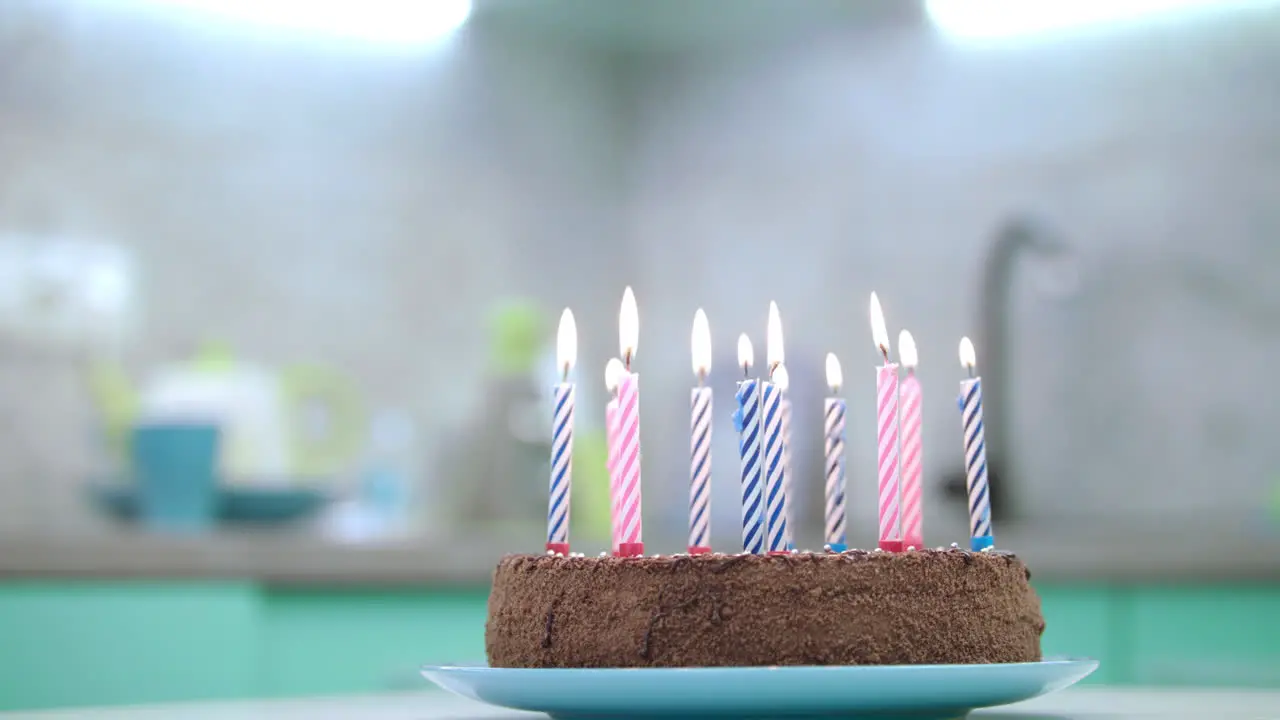 Homemade dessert with birthday candles