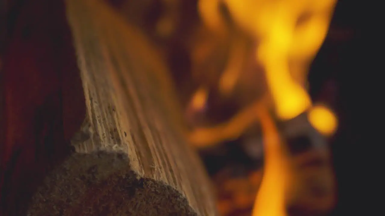 Close Up Flames From Fire Made From Logs In Wood Burning Stove At Home 20