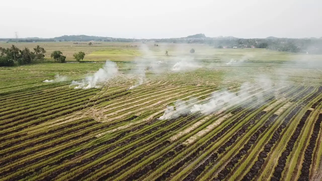 Aerial shot open fire at Malaysia at Southeast Asia