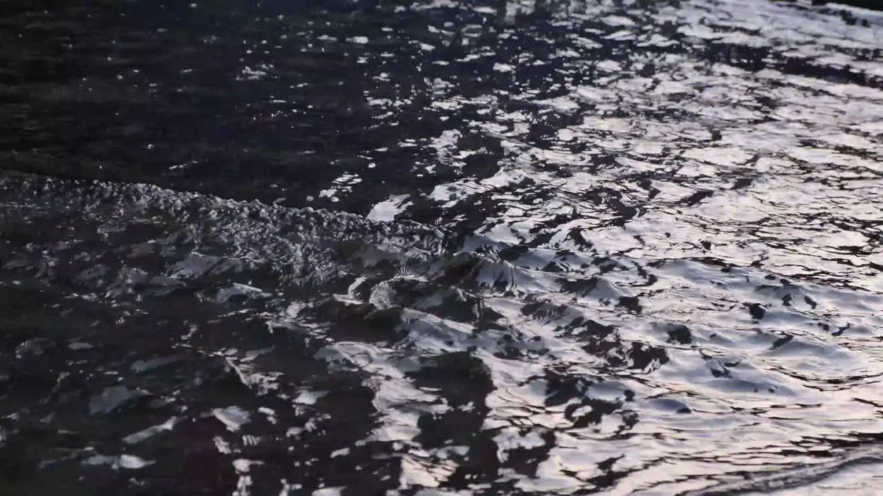 Water flowing in slow motion in the evening