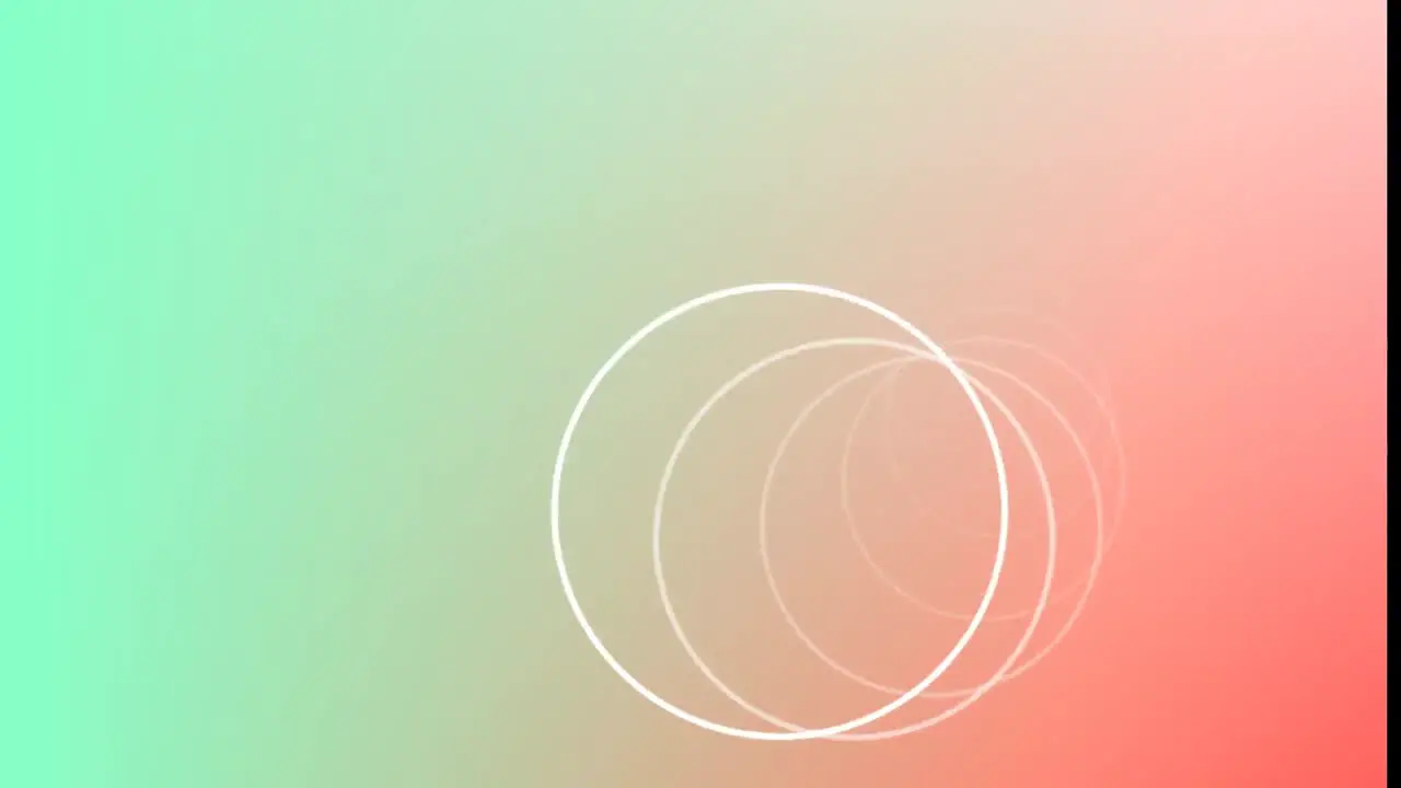 Animation of white circles over green and orange background