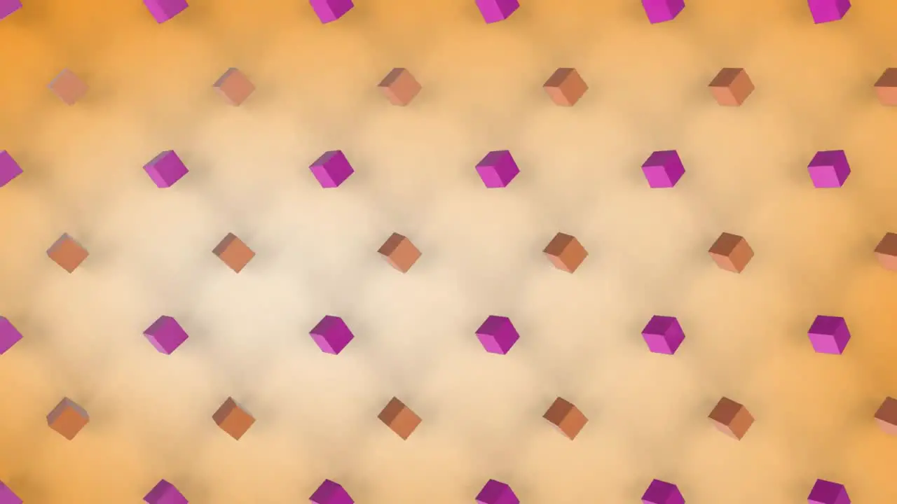 Moving 3d pink and orange cubes