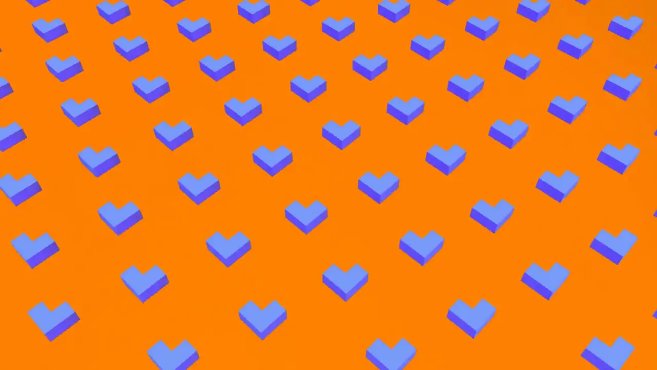 3D blue forms in orange background