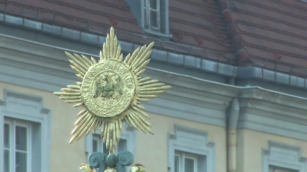 Close up of fence of Charlottenburg Palace at sunset in Berlin Germany