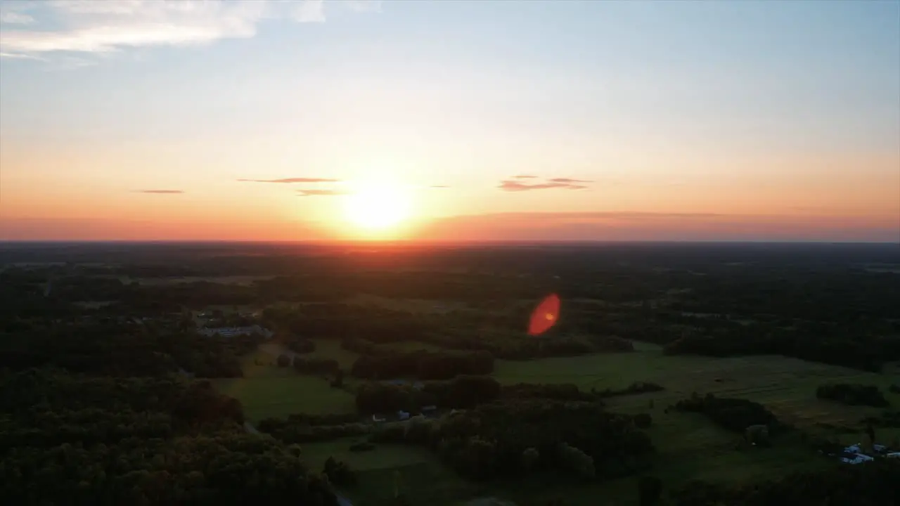 Sunset in east Poland aerial view