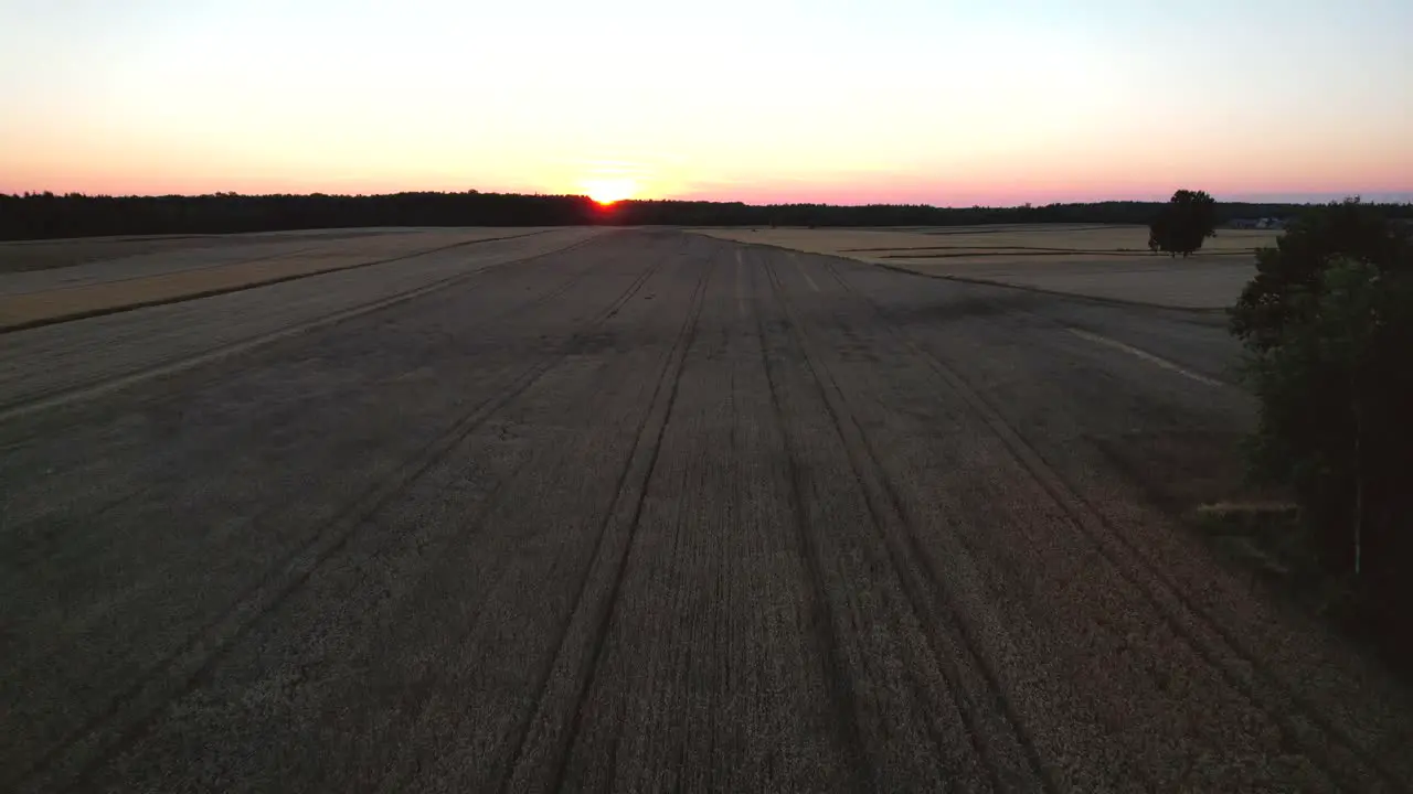 Sunset over the grain in Poland